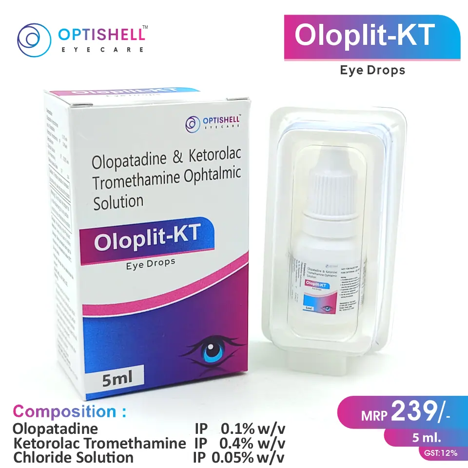 Ketorolac 0.4% + Olopatadine 0.1% Eye Drops at Best Price in PCD Pharma Franchise for Analgesic and Pain Relief and Allergic Reactions.